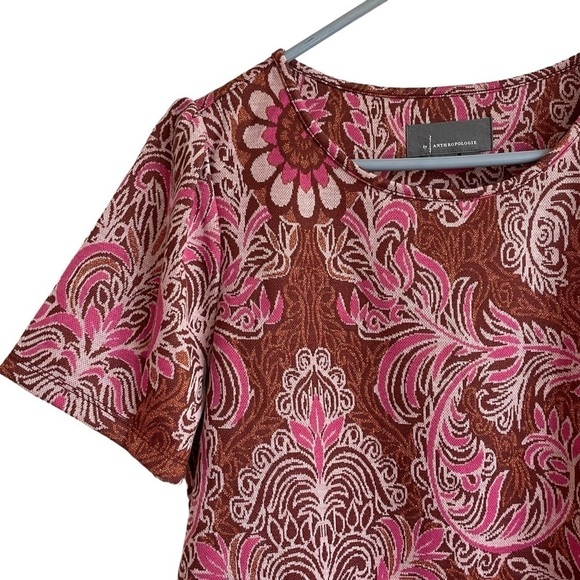 Anthropologie Metallic Paisley Demeter Tee, Size M - Picture 4 of 9
